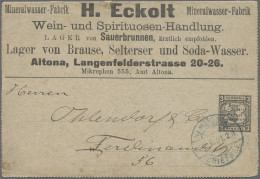 Deutsches Reich - Privatpost (Stadtpost): 1891, HAMBURG/Hammonia II, GA-Kartenbr - Correos Privados & Locales