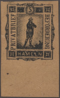 Deutsches Reich - Privatpost (Stadtpost): 1888, HAMELN, Marken 2 Pf. Schwarz A. - Privatpost