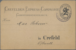 Deutsches Reich - Privatpost (Stadtpost): 1886, KREFELD/Express-Compagnie, GA-Ka - Private & Lokale Post