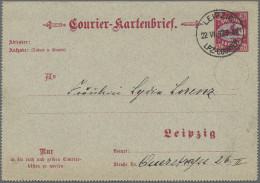 Deutsches Reich - Privatpost (Stadtpost): 1893, LEIPZIG/Courier, GA-Kartenbrief - Correos Privados & Locales