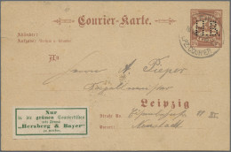 Deutsches Reich - Privatpost (Stadtpost): 1893, LEIPZIG, Courier HB, GA-Karte De - Correos Privados & Locales