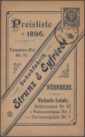 Deutsches Reich - Privatpost (Stadtpost): 1896, NÜRNBERG/Courier, Anzeigen-GA-Ka - Private & Lokale Post