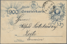 Deutsches Reich - Privatpost (Stadtpost): 1894, ZEITZ, 2 GA-Jahrhundertpostkarte - Private & Local Mails