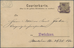 Deutsches Reich - Privatpost (Stadtpost): 1894, ZWICKAU, Courier-GA-Karte 3 Pf. - Privatpost