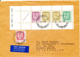 Finland Cover Sent Air Mail To Switzerland 16-9-1980 With Bookletpane 1979 - Briefe U. Dokumente