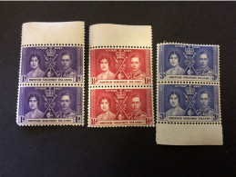 1937 CORONATION SET IN UNMOUNTED MINT PAIRS Very Fresh Condition - Iles Salomon (...-1978)