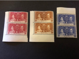 1937 CORONATION SET IN UNMOUNTED MINT PAIRS Very Fresh Condition - Dominique (...-1978)