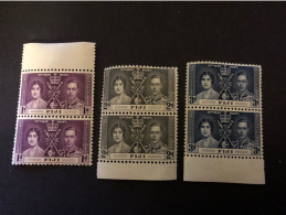 1937 CORONATION SET IN UNMOUNTED MINT PAIRS Very Fresh Condition - Fidji (...-1970)