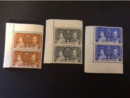 1937 CORONATION SET IN UNMOUNTED MINT PAIRS Very Fresh Condition - British Guiana (...-1966)