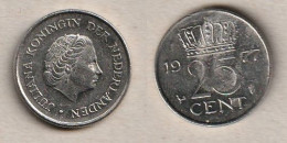 00258) Niederlande, 25 Cent 1977 - 1948-1980 : Juliana