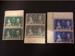 1937 CORONATION SET IN UNMOUNTED MINT PAIRS Very Fresh Condition - Turks And Caicos