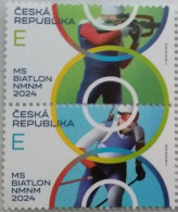 Czech Republik 2024, 2 Stamps, Biathlon WMS Nove Mesto,  MNH - Ungebraucht