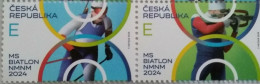 Czech Republik 2024, 2 Stamps, Lineal 1, Biathlon WMS Nove Mesto,  MNH - Ongebruikt