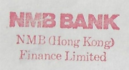 Hong Kong 1991 Cover Fragment Meter Stamp Pitney Bowes-GB “6300” Series Slogan NMB Bank - Brieven En Documenten