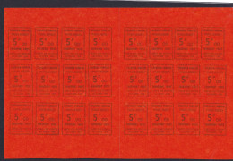 France Grève N°14 5 F Violet Sur Rouge-orangé "du Courrier Familial"  Feuille De 24 Timbres Qualité:** - Altri & Non Classificati