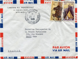 NOUVELLE-CALEDONIE LETTRE PAR AVION DEPART NOUMEA 23-1-195(5) POUR LA FRANCE - Lettres & Documents