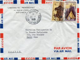 NOUVELLE-CALEDONIE LETTRE PAR AVION DEPART NOUMEA 23-1-195(5) POUR LA FRANCE - Covers & Documents