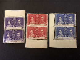 1937 CORONATION SET IN UNMOUNTED MINT PAIRS Very Fresh Condition - Grenade (...-1974)