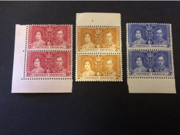 1937 CORONATION SET IN UNMOUNTED MINT PAIRS Very Fresh Condition - Northern Rhodesia (...-1963)