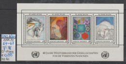 1986 - UNO, Wien - Gedenkblock "40 Jahre Weltverband..."  S 22 Mehrf. - ** Postfrisch - S.Scan (64-67 Uno,wien) - Ungebraucht