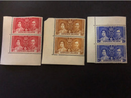 1937 CORONATION SET IN UNMOUNTED MINT PAIRS Very Fresh Condition - Leeward  Islands