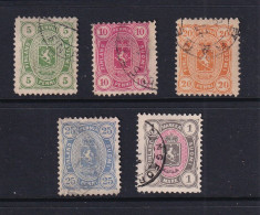 Finland Suomi 1885 5p-1m Sc 31-35 CV $41 Used 15873 - Used Stamps