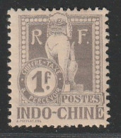 INDOCHINE - Timbres Taxe - N°15 * (1908) Dragon D'Angkor : 1fr Gris - Timbres-taxe