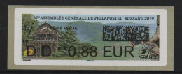 Atm, Nabanco, Code Datamatrix, Lettre Verte DD 0.88€, Théatre Du Peuple, Escalade, 67éme A.G. Philapostel, Bussang 2019. - 2010-... Illustrated Franking Labels