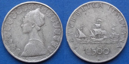 ITALY - Silver 500 Lire 1964 R "Columbus' Ships" KM# 98 Republic Lira Coinage (1946-2002) - Edelweiss Coins - 500 Liras