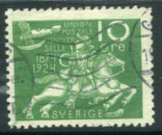 SWEDEN 1924  World Postal Union 10 öre Used  Michel 160W - Oblitérés