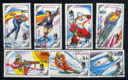 MONGOLIE MONGOLIA 1992, J.O. Albertville, Hockey, Tir, Ski, Patinage..., 7 Valeurs,  Oblitérés / Used. R350 - Winter 1992: Albertville