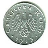 ALLEMAGNE / 10 PFENNIG / 1943 A   / ETAT SUP : 3.33 :g  / - 10 Reichspfennig