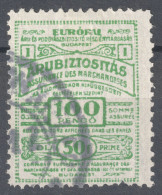 Railway Train Baggage Insurance / Travel Holiday EUROPE 1930 HUNGARY Revenue Stamp Tax Label Vignette Coupon 100 P - Fiscale Zegels