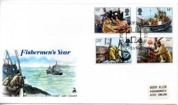UK, GB, Great Britain, FDC, 1981, Michel 891 - 894. Fishermen's Year - 1981-1990 Em. Décimales