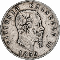 Italie, Vittorio Emanuele II, 5 Lire, 1869, Milan, Argent, TB+, KM:8.3 - 1861-1878 : Victor Emmanuel II.