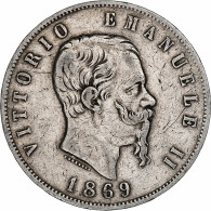 Italie, Vittorio Emanuele II, 5 Lire, 1869, Milan, Argent, TB+, KM:8.3 - 1861-1878 : Victor Emmanuel II