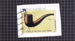 2014 Nr 4432 Gestempeld Op Fragment,zegel Uit Boekje B147.Rene Magritte. - Used Stamps