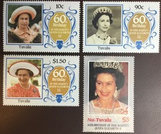 Tuvalu 1986 Queen’s 60th Birthday MNH - Tuvalu
