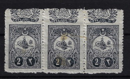 Turkey: Mi 158A Isf 275 1908  Neuf **/MNH/Postfrisch 3 Strip - Unused Stamps