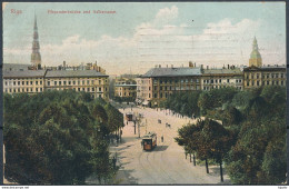 Riga, Alexanderbrücke Und Kalkstrasse / Tramway, Streetcar - Posted 1908 - Lettonie