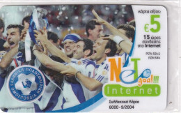 GREECE - National Football Team, Champions Of UEFA Euro 2004, HoL Prepaid Card 5 Euro, Tirage 6000, 09/04, Mint - Griechenland