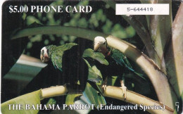 BAHAMAS ISL.(chip) - The Bahama Parrot(BAH C5C), Small Number In Box, Chip GEM1, Used - Bahama's