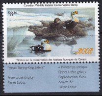 Canada 2002 FWH18  Wildlife Conservation MNH** Some Disturbed Gum - Fiscale Zegels