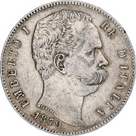 Italie, Umberto I, 5 Lire, 1879, Rome, Argent, TTB, KM:20 - 1878-1900 : Umberto I.