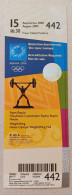 Athens 2004 Olympic Games -  Weightlifting Used Ticket, Code: 442 - Uniformes Recordatorios & Misc