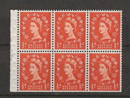 1958 MNH GB 2nd Graphite Booklet Pane SG 587-l - Unused Stamps