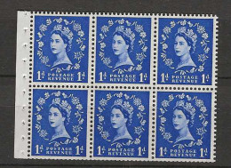1958 MNH GB 2nd Graphite Booklet Pane SG 588-l - Unused Stamps