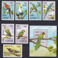 153 KAMPUCHEA 1989 - Y&T 872/78 BF 70 - Oiseau Perruche Perroquet - Neuf ** (MNH) Sans Trace De Charniere - Kampuchea