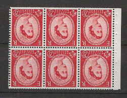 1958 MNH GB 2nd Graphite Booklet Pane SG 591-lWi - Neufs