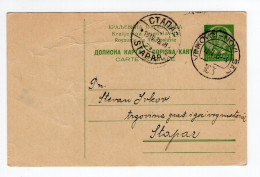 1938. KINGDOM OF YUGOSLAVIA,BAČ,TPO 163 VINKOVCI NOVI SAD, STATIONERY CARD SENT TO STAPAR - Postal Stationery